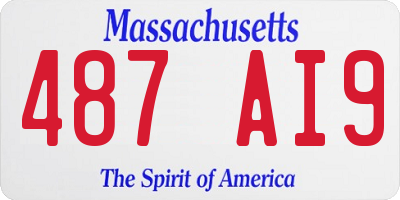 MA license plate 487AI9