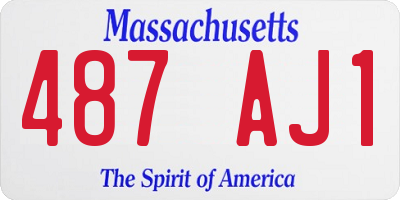 MA license plate 487AJ1