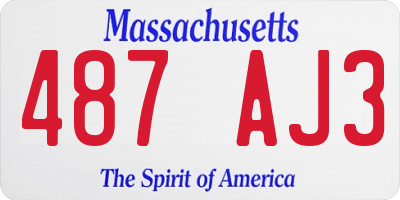 MA license plate 487AJ3