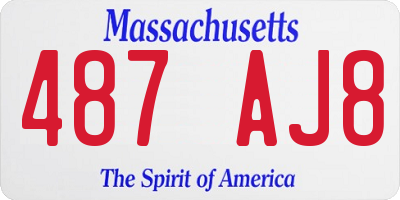 MA license plate 487AJ8