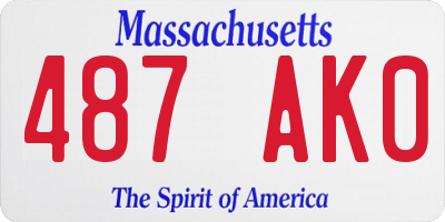 MA license plate 487AK0