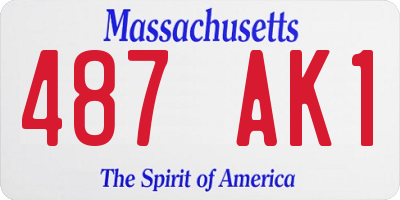 MA license plate 487AK1