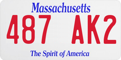 MA license plate 487AK2