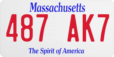 MA license plate 487AK7