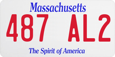 MA license plate 487AL2