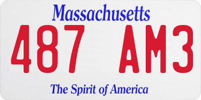 MA license plate 487AM3