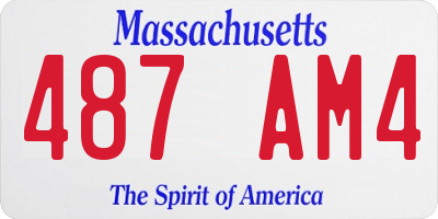 MA license plate 487AM4