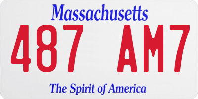 MA license plate 487AM7