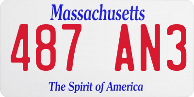 MA license plate 487AN3