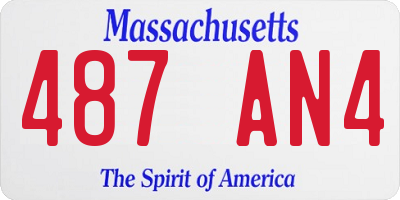 MA license plate 487AN4