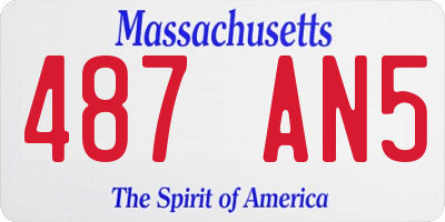 MA license plate 487AN5