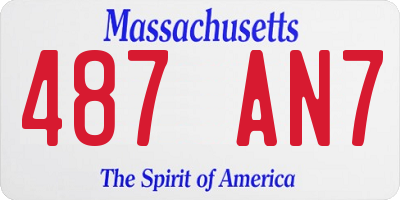 MA license plate 487AN7