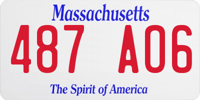 MA license plate 487AO6