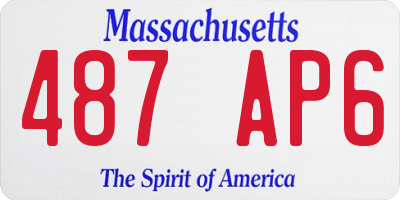 MA license plate 487AP6