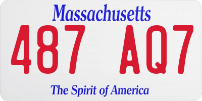 MA license plate 487AQ7