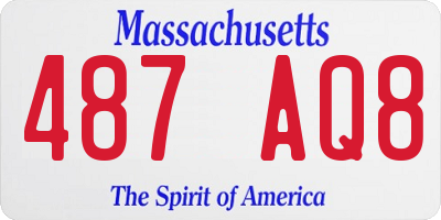 MA license plate 487AQ8