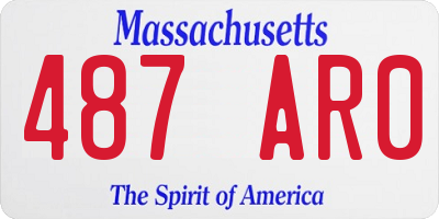 MA license plate 487AR0