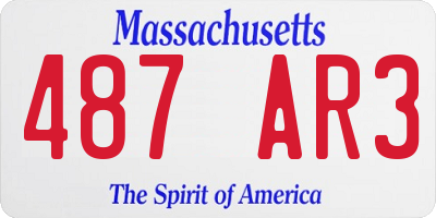 MA license plate 487AR3