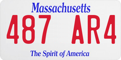 MA license plate 487AR4
