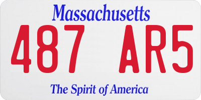 MA license plate 487AR5