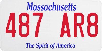 MA license plate 487AR8