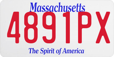 MA license plate 4891PX