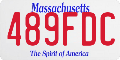 MA license plate 489FDC