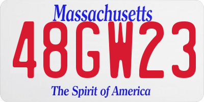 MA license plate 48GW23