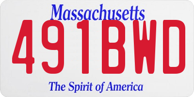 MA license plate 491BWD