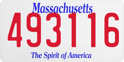 MA license plate 493116