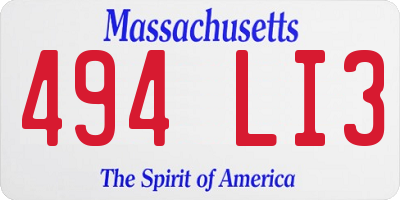 MA license plate 494LI3