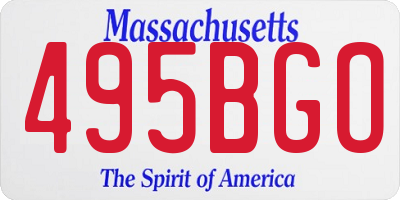 MA license plate 495BGO