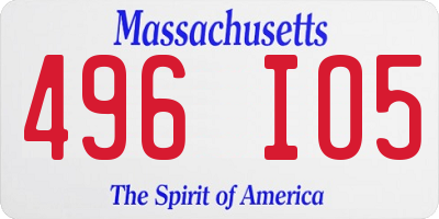 MA license plate 496IO5