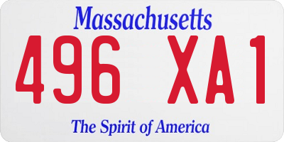 MA license plate 496XA1