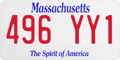 MA license plate 496YY1