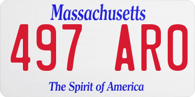 MA license plate 497AR0