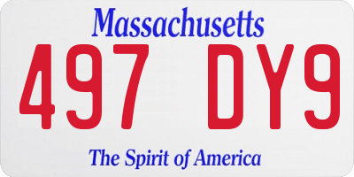 MA license plate 497DY9