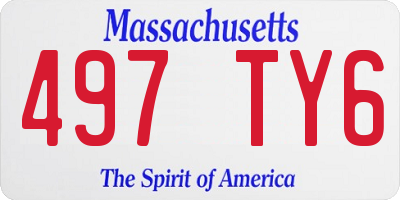 MA license plate 497TY6