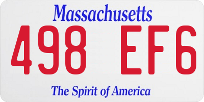 MA license plate 498EF6