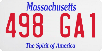 MA license plate 498GA1