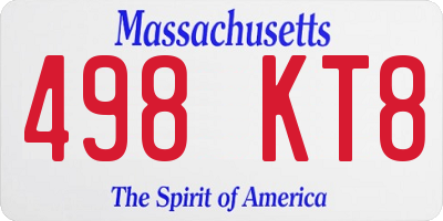 MA license plate 498KT8