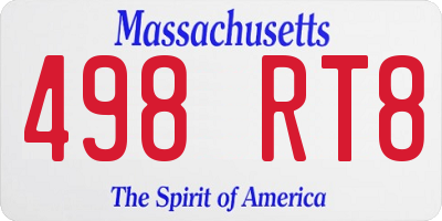 MA license plate 498RT8