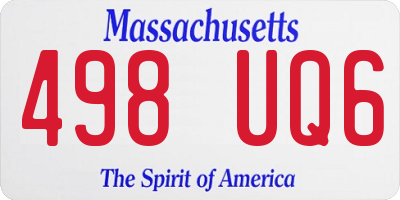 MA license plate 498UQ6