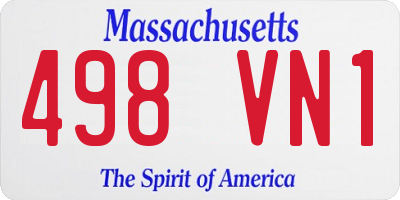 MA license plate 498VN1