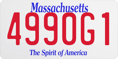 MA license plate 4990G1