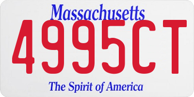 MA license plate 4995CT