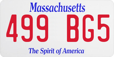 MA license plate 499BG5