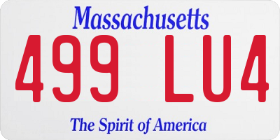 MA license plate 499LU4