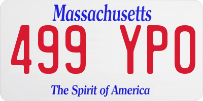 MA license plate 499YP0