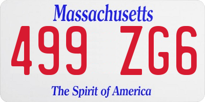 MA license plate 499ZG6